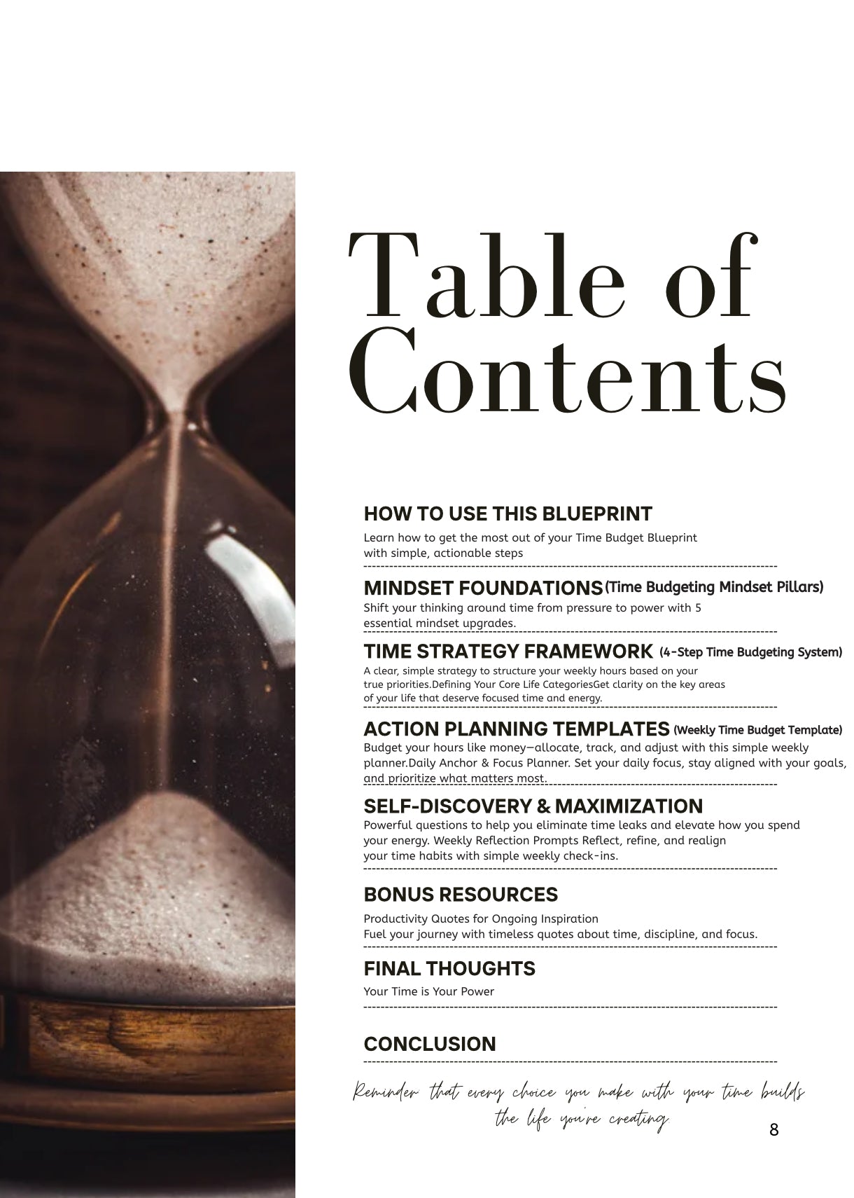 Time Budget BluePrint